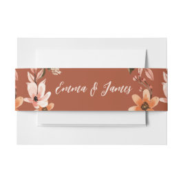 Boho Burnt Orange Floral Wreath Einladungsbanderole