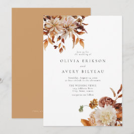 Boho Burnt Orange Herbst Blumenzwiebelinvit Einladung