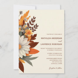 Boho Burnt Orange Terracotta Floral Wedding Einladung