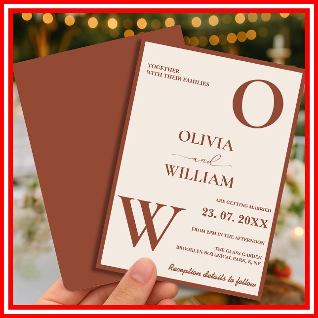 Boho Burnt Orange Terracotta Rustikale Hochzeit Einladung (Von Creator hochgeladen)