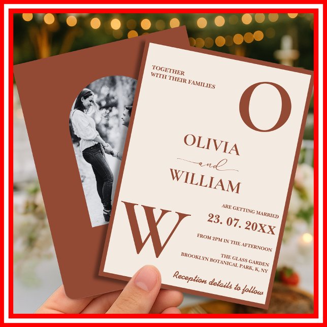 Boho Burnt Orange Terracotta Rustikale Hochzeit Einladung (Von Creator hochgeladen)