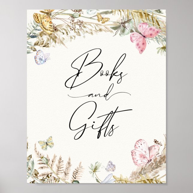 Boho Butterflies Bücher und Geschenkposter Poster (Vorne)