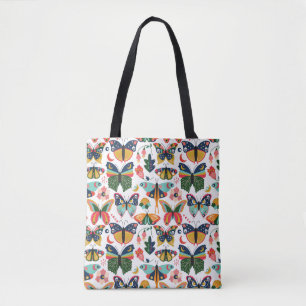 Boho Butterflies: Nahtloses Tapetenmuster. Tasche