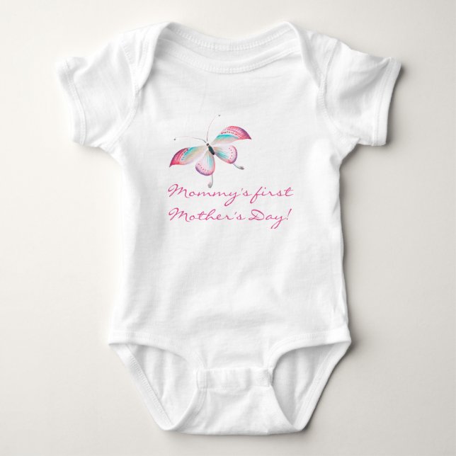 Boho Butterfly | Baby Bodysuit zum ersten Mutterta Strampler (Vorderseite)