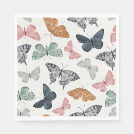 Boho Butterfly Baby Shower Napkin Serviette