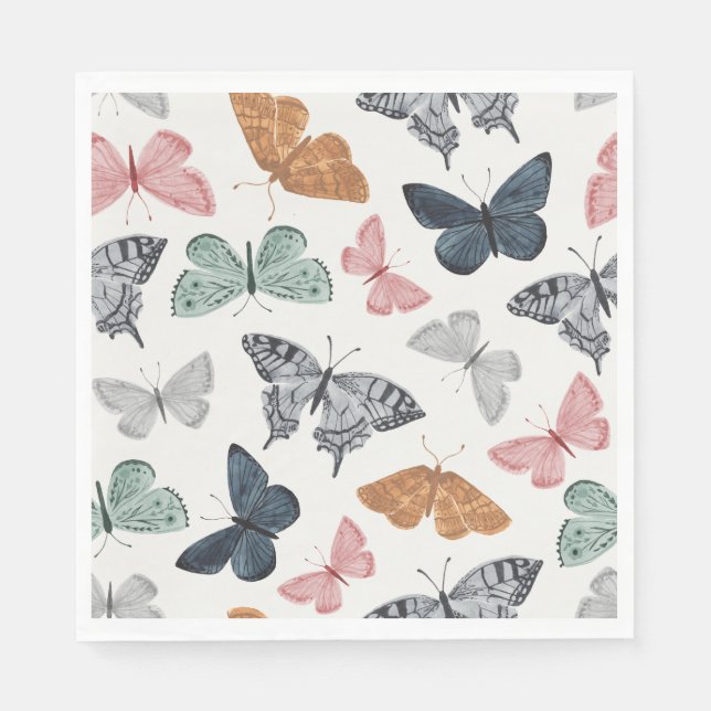 Boho Butterfly Baby Shower Napkin Serviette (Vorderseite)