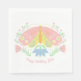 Boho Butterfly Birthday Serviette