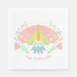 Boho Butterfly Birthday Serviette
