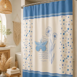 Boho Butterfly & Botanischer Duschvorhang