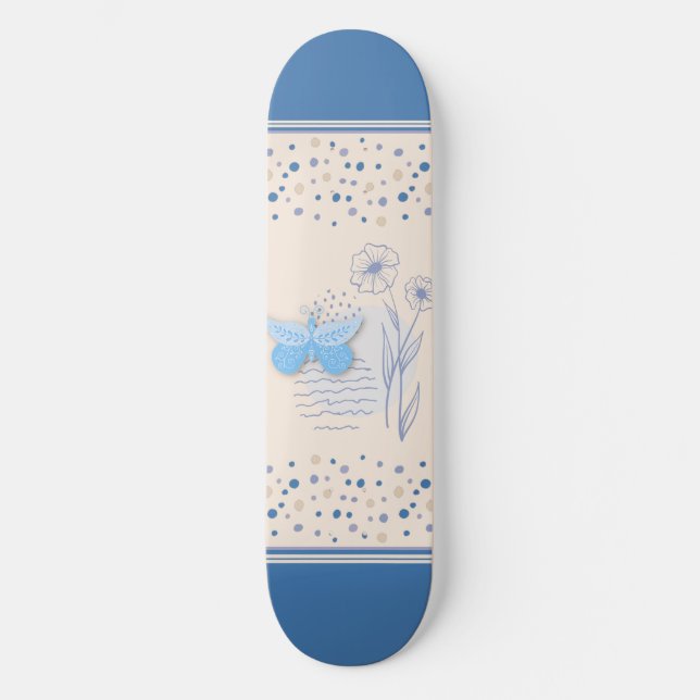 Boho Butterfly & Botanisches Skateboard (Vorderseite)