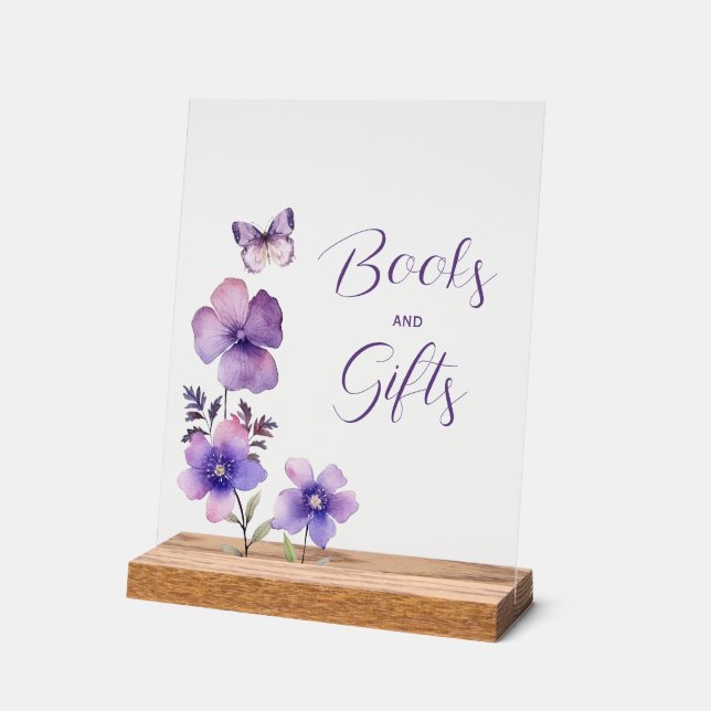 Boho Butterfly Bücher und Geschenke Girl Baby Dusc Acrylschild (Winkel)