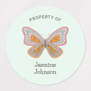 Boho Butterfly-Eigenschaft Etiketten