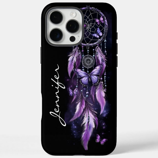 Boho Butterfly Feather Dreamcatcher iPhone 16 Pro Max Hülle (Rückseite)