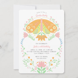 Boho Butterfly Garden Party Geburtstag Einladung