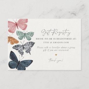 Boho Butterfly Geschenk Registrierungseinladung ei Begleitkarte