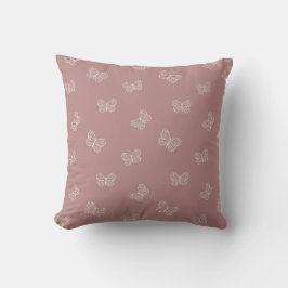 Boho Butterfly Modern Baby Girl Muted Pink Mauve Kissen