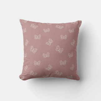 Boho Butterfly Modern Baby Girl Muted Pink Mauve Kissen