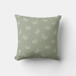 Boho Butterfly Modern Baby Girl Neutral Sage Green Kissen