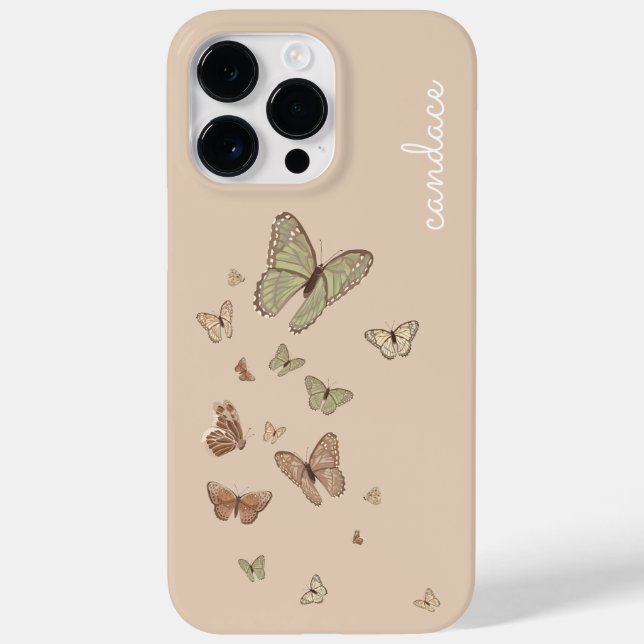 Boho Butterfly Neutraler Wüstenname Case-Mate iPhone 14 Pro Max Hülle (Rückseite)