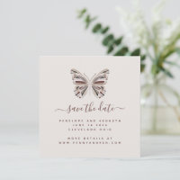 Boho Butterfly | Stilvolle Burgund und Taupe