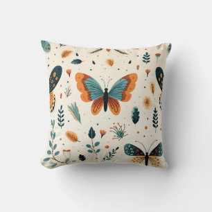 Boho Butterfly und Botanische Wiese Kissen