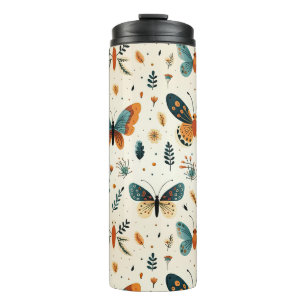 Boho Butterfly und Botanische Wiese Thermosbecher