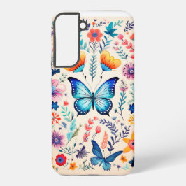 Boho Butterfly und Wildblume Garden Samsung Galaxy Hülle