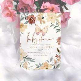 Boho Butterfly Wildblume Garden Girl Babydusche Einladung