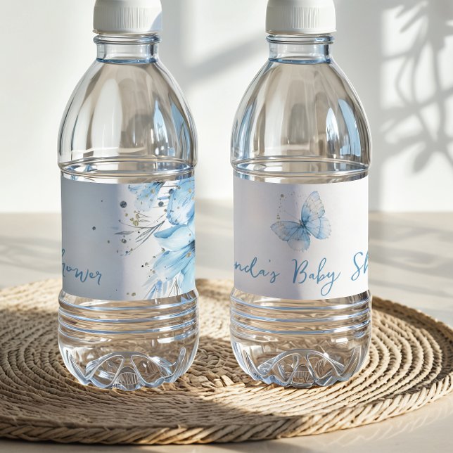 Boho Butterfly Wildflower Floral Blue Baby Shower (Von Creator hochgeladen)