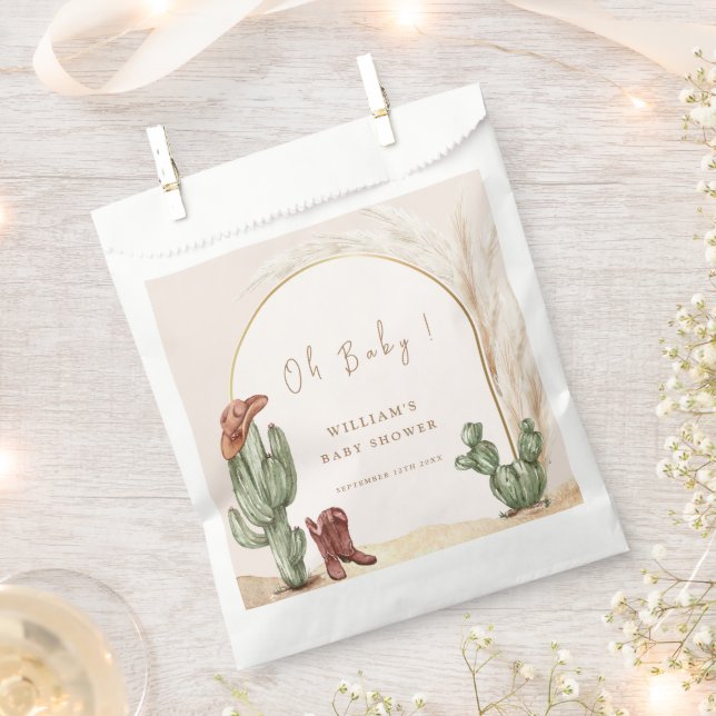 Boho Cactus Arch Desert Cowboy Baby Shower Geschenktütchen (Ausgeschnitten)