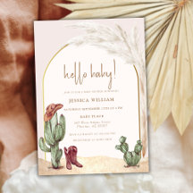 Boho Cactus Arch Desert Cowboy Hello Baby Dusche