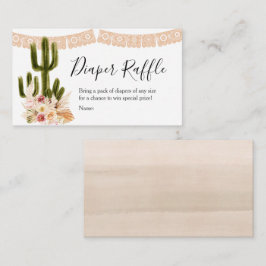 Boho Cactus Diaper Raffle Card Begleitkarte