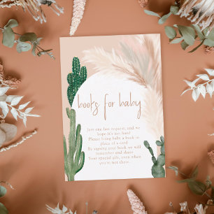 Boho cactus pampas arch baby bringt ein Buch Begleitkarte