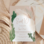 Boho cactus pampas arch earth tone Sweet 16 Einladung<br><div class="desc">Tropische Boho Wüste grüne Kaktus und Pampas Gras Sweet 16 Geburtstagsparty einladen mit wildem Kakteen,  Pampas Aquarell,  Bogen geformt mit gedämpften Erdtönen mit hellbeige und Terracotta Farben.</div>