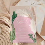 Boho cactus pampas arch pink earth tone Sweet 16 Einladung<br><div class="desc">Tropische Boho Wüste grünen Kakteen und Pampas Gras Sweet 16 Geburtstagsparty mit wildem Kakteen,  Pampas Aquarell,  Bogen geformt mit gedämpften Erdtönen mit hellbeige und Terracotta Farben mit staubigen rosa Bogen.</div>