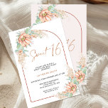 Boho Cactus Pampas Grass Sweet 16 Geburtstag Einladung<br><div class="desc">Boho Cactus Pampas Grass Sweet 16 Geburtstag Einladung Bohemisch inspirierte 16 Geburtstagseinladung mit zwei blühenden Kakteen Blumenarrangements mit Pampas Gras,  ein modernes Kalligrafiebild als eine Überschrift in einem Imitat Rose Gold Textur und Bogen. Ideal für alle,  die eine böhmisch inspirierte 16 . Geburtstag-Geburtstagseinladung suchen.</div>