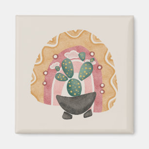 Boho Cactus Rainbow: Vibrant Wüste Vibes Magnet