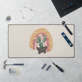 Boho Cactus Rainbow: Vibrant Wüste Vibes Schreibtischunterlage