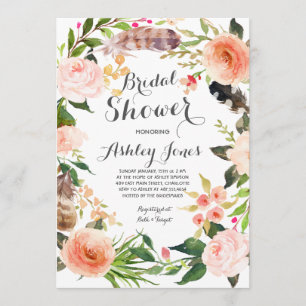 Boho cactus succulents Bridal Dusche Einladung