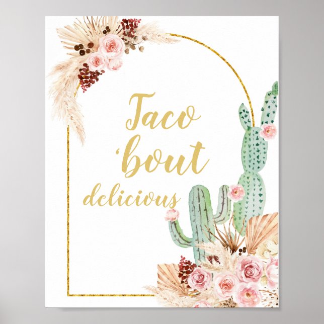 Boho Cactus Taco köstlich Poster (Vorne)