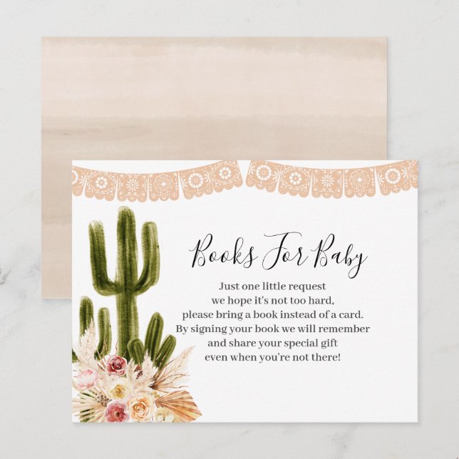 Boho Cactus Taco über Liebe Blume Bücher für das B Einladungspostkarte (Vorne/Hinten)
