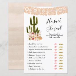 Boho Cactus Taco über Liebe Er sagte, sie sagte "G