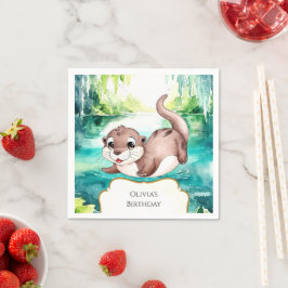 Boho Calm Otter Birthday Serviette