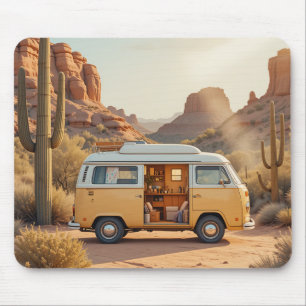 Boho Camper Van Wüstenprint Mousepad