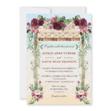 Boho Canopy Burgundy Floral Beach Maui Wedding