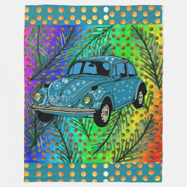Boho Car, Summer Mood Fleece Blanket (Vorderseite)