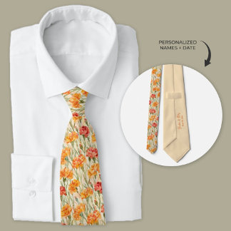 Boho Carnation Wedding Neck Tie Krawatte