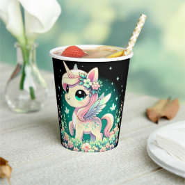 Boho Cartoon Unicorn Kinderdusche Pappbecher