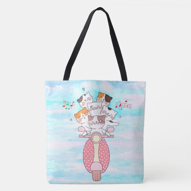 Boho Cat Lover, Happy Cats Tasche (Vorderseite)