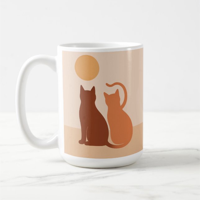 Boho Cats Sunset Wüste Kaffeetasse (Links)